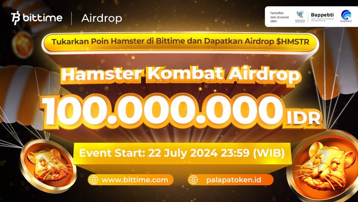 Airdrop Token Hamster Kombat (HMSTR), Bittime. Foto: viralsumsel.com