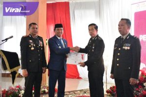 HUT Bhayangkara, Pj Bupati Apresiasi Kinerja Polres OKI. Foto : viralsumsel.com/zep