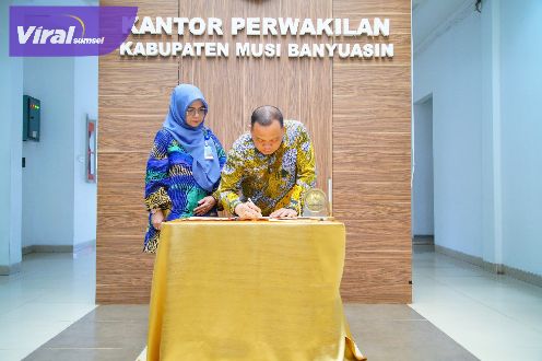 Pj Bupati Muba H Sandi Tandatangani MoU dengan LPP RRI Palembang. Foto : viralsumsel.com/dev