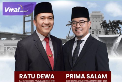 Calon Walikota Palembang Ratu Dewa dengan Calon Wakil Walikota Palembang Prima Salam. Foto : viralsumsel.com/nto
