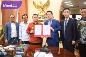 Pemprov Sumsel Jajaki Kerjasama Bangun PLTS Kapasitas 300 MW  Dengan Perusahaan Asal China TBEA. Foto : viralsumsel.com /win
