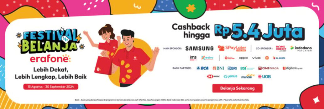 Rayakan Festival Belanja Erafone dengan Cicilan Ringan dan Promo Spesial dari Akulaku Finance. Foto: viralsumsel.com