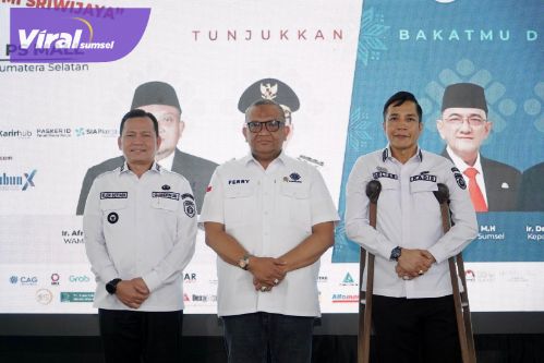 Pj Gubernur Elen Setiadi Dampingi  Wamenaker RI Buka Job Fair Terbesar di Sumsel. Foto : viralsumsel.com
