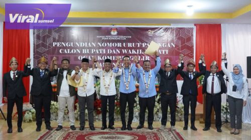 KPU OKI Tetapkan Nomor Urut Paslon Bupati dan Wakil Bupati 2024. Foto : viralsumsel.com /zep