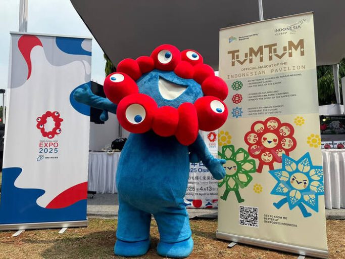 Myaku-Myaku Maskot Resmi World Expo 2025 Osaka Tampil Perdana di Jakarta. Foto: viralsumsel.com