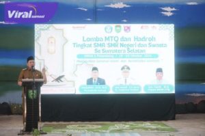 Cetak Generasi Emas, Pj Gubenur Elen Setiadi Buka Lomba MTQ dan Hadroh Tingkat SMA/SMK Se-Sumsel. Foto : viralsumsel.com /win