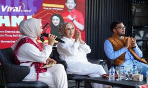 RA. Anita Noeringhati Cawagub Sumsel Nomor Urut 3 Saat Menjadi Narasumber di Acara EW-LMND Sumatera Selatan. Foto : Viralsumsel/Nto