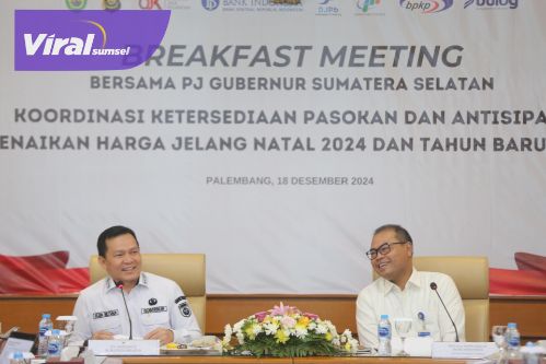 Pj Gubernur Elen Setiadi Ingatkan TPID Sumsel Waspadai Kenaikan Harga Pangan Jelang Nataru . Foto : viralsumsel.com /win