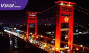 Jembatan Ampera Palembang di Malam Hari. Foto : Viralsumsel/Nto