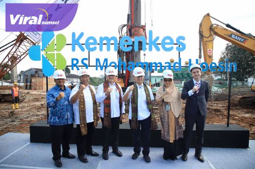Peletakan Batu Pertama Pembangunan Gedung Pusat Oncology RSUP MH Palembang. Foto : viralsumsel.com /win