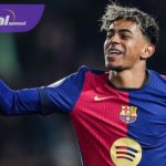 Lamine Yamal penyerang Barcelona selebrasi usai mencetak gol ke gawang Real Betis pada laga 16 Besar Copa del Rey. Foto : igbarca