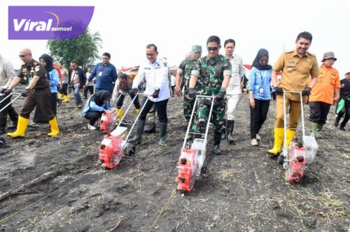 Dukung Program Pemerintah Swasembada Pangan, Sekda Edward Candra Bersama Kapolda Tanam Jagung Serentak di Ogan Ilir. Foto  : viralsumsel.com  /zep Dukung Program Pemerintah Swasembada Pangan, Sekda Edward Candra Bersama Kapolda Tanam Jagung Serentak di Ogan Ilir. Foto : viralsumsel.com /zep