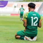 Penyerang Sriwijaya FC, Muhammad Fadli selebrasi usai cetak gol ke gawang Nusantara United FC. Foto : mosfc