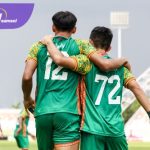 Para pemain Sriwijaya FC selebrasi usai cetak gol ke gawang Nusantara United pada laga kedua Playoff Degradasi Liga 2.. Foto : mosfc