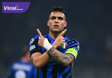 Penyerang Inter Milan asal Argentina, Lautaro Martinez selebrasi usa cetak gol ke gawang AS Monaco. Foto : iginter