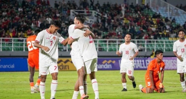 Timnas Indonesia U-20 Akhiri Mandiri Challenge Series 2025 dengan Kemenangan Telak. Foto : pssi