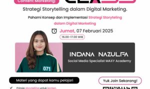 MAXY Academy Gelar Free Day Class: Strategi Storytelling dalam Digital Marketing Bersama Indana Nazulfa. Foto: viralsumsel.com