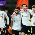 Penyerang Liverpool asal Mesir, Mohamed Salah selebrasi usai cetak gol. Foto : igliverpool