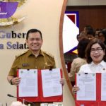 Gubernur Elen Setiadi Bersama Kakanwil BPN Sumsel Tantadangani Kerjasama Bidang Pertanahan. Foto : viralsumsel.com /win