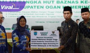 Badan Amil Zakat Nasional (BAZNAS) Kabupaten Ogan Komering Ilir menggelar acara Tasyakuran dalam rangka memperingati Hari Ulang Tahun (HUT) BAZNAS yang ke-24 tahun. Foto : viralsumsel.com /zep