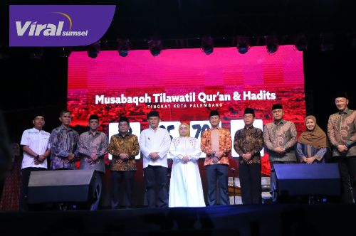 Pj Wali Kota Palembang, Cheka Virgowansyah, secara resmi membuka Musabaqoh Tilawatil Qur’an dan Hadis (MTQH) Ke-XXXII tingkat Kota Palembang. Foto : viralsumsel.com /nto