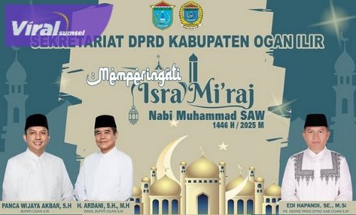 Isra’ Mi’raj 1446 H, Plt Sekwan Ogan Ilir Edi Hapandi Sampaikan Pesan Teladan Nabi. Foto : viralsumsel.com /jun