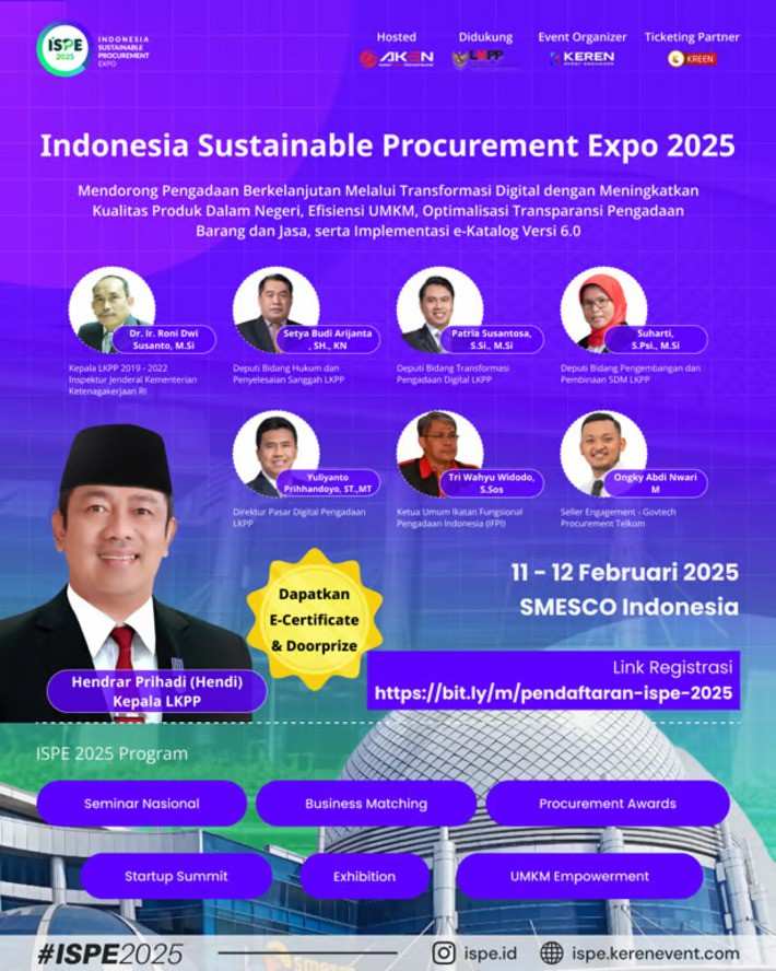 Indonesia Sustainable Procurement Expo (ISPE) 2025: Mendukung Transformasi Pengadaan Berkelanjutan di Indonesia. Foto: viralsumsel.com