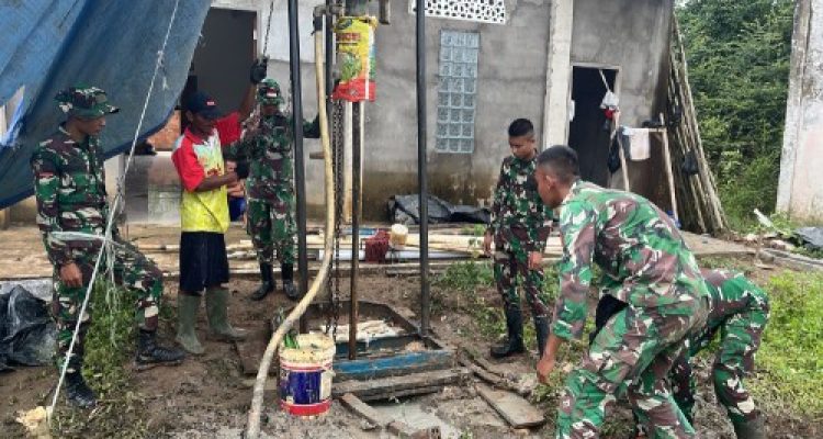 Satgas TMMD ke-123 Kodim 0418/Palembang Percepat Pembangunan Sumur Bor Demi Kesejahteraan Warga. Foto : viralsumsel.com /nto