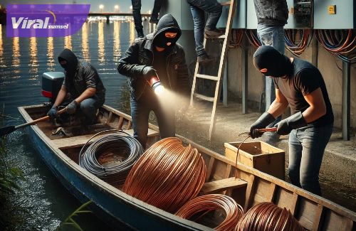 Tiga dari 12 Pelaku Pencurian Kabel Tembaga di PDAM Tirta Musi Palembang Ditangkap. Ilustrasi/viralsumsel.com