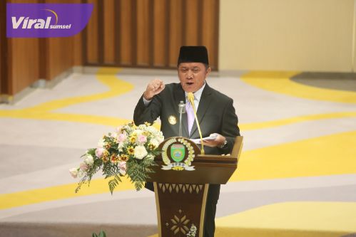 Pidato Sambutan Pertama di Paripurna DPRD Sumsel, HDCU Ajak Masyarakat Rapatkan Barisan Wujudkan Sumsel Maju Terus Untuk Semua. Foto : viralsumsel.com / win
