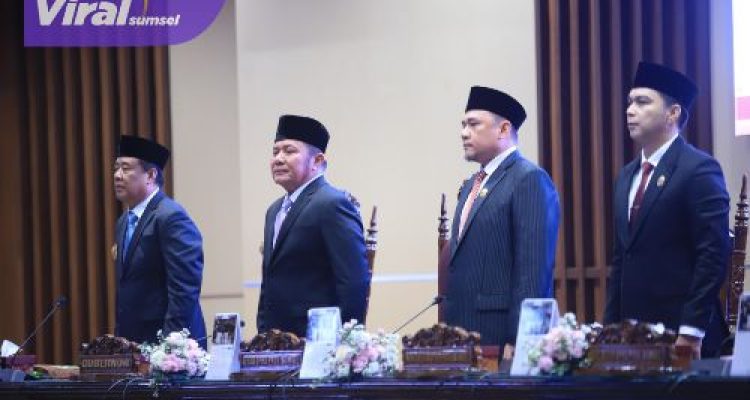 Rapat Rapat Paripurna IX (9) dibuka secara resmi dan dipimpin langsung Ketua DPRD Provinsi Sumsel, Andie Dinialdie, SE. MM, dan didampingi para Wakil Ketua DPRD Sumsel. Foto : viralsumsel.com /ril