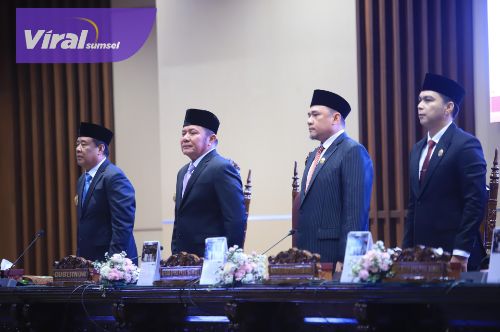 Rapat Rapat Paripurna IX (9) dibuka secara resmi dan dipimpin langsung Ketua DPRD Provinsi Sumsel, Andie Dinialdie, SE. MM, dan didampingi para Wakil Ketua DPRD Sumsel. Foto : viralsumsel.com /ril