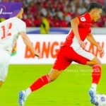 Rizky Ridho bek Timnas Indonesia beraksi menghadapi Bahrain pada Kualifikasi Piala Dunia 2026 di Stadion GBK, Jakarta. Foto igtimnas