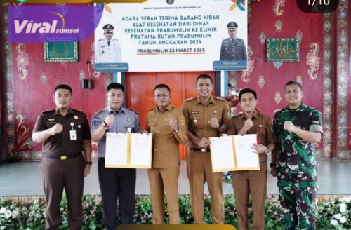 Pemkot Prabumulih Serahkan Hibah Alat Kesehatan untuk Rutan Kelas II B. Foto : viralsumsel.com /man