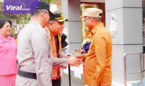 Wali Kota Prabumulih H. Arlan Sambut Kapolres Baru AKBP Bobby Kusumawardhana. Foto : viralsumsel.com /man