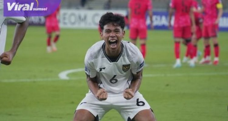 Evandra Florasta gelandang Timnas Indonesia U-17 selebrasi usai cetak gol ke gawang Korea Selatan U-17. Foto : igpssi