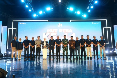 Hadiri Puncak HUT PTBA ke-44 Tahun, Wagub Sumsel Cik Ujang Dukung Upaya PTBA Wujudkan Asta Citra Presiden Prabowo. Foto  : humas pemprov 