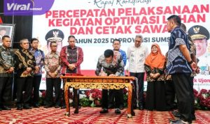 Pemkab Muba Siap Dukung Swasembada Pangan, Bupati Toha Tanda Tangani Kontrak SID Tahun 2025. Foto : viralsumsel.com /dev