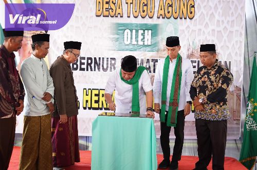 Gubernur Herman Deru Resmikan Masjid Agung Al-Huda Desa Tugu Agung Lempuing OKI. Foto : viralsumsel.com /win