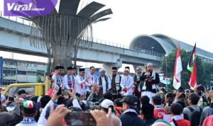 Hadir dalam Kegiatan Long March, Walikota Palembang Serukan Dukungan untuk Kemerdekaan Palestina. Foto : viralsumsel.com /nto