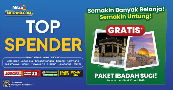 Program Top Spender Mitra10 Hadirkan Hadiah Paket Ibadah Suci untuk Pelanggan Setia. Foto: viralsumsel.com