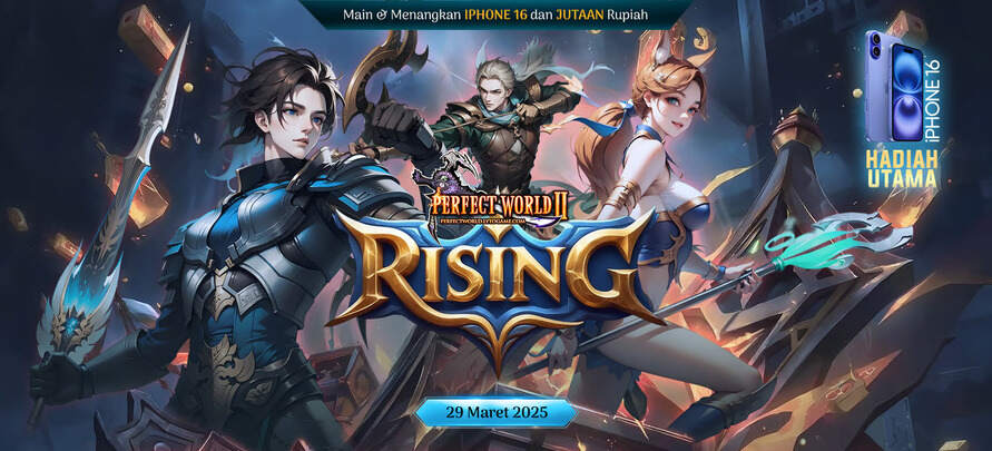 Perfect World Rising Resmi dibuka 29 April 2025, Mainkan dan Dapatkan iPhone 16!. Foto : viralsumsel.com