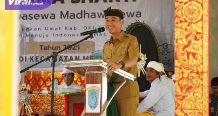 Hadiri Dharma Santi, Bupati OKI Ajak Jaga Keberagaman dan Kerukunan. Foto : viralsumsel.com /win