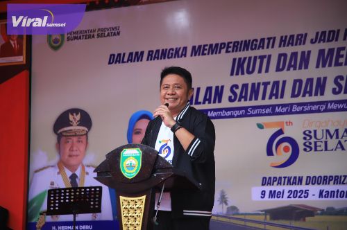 Gubernur Herman Deru Ajak ASN Terlibat Aktif Semarakan Rangkaian Kegiatan HUT Provinsi Sumsel Ke-79 Tahun 2025. Foto : viralsumsel.com /win