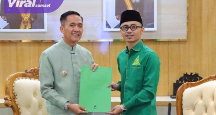 Wali Kota Palembang, H Ratu Dewa, terima audensi PW GP Ansor Sumsel, Jumat (23/5/2025). Foto : viralsumsel.com /nto