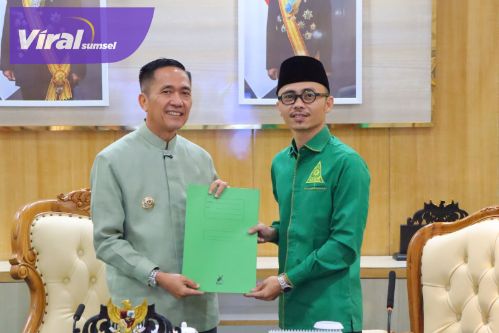 Wali Kota Palembang, H Ratu Dewa, terima audensi PW GP Ansor Sumsel, Jumat (23/5/2025). Foto : viralsumsel.com /nto