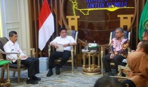 Gubernur Sumsel Herman Deru dan Rektor UNSRI Bahas Kerja Sama Kelembagaan dan Transportasi Mahasiswa. Foto : viralsumsel.com /win