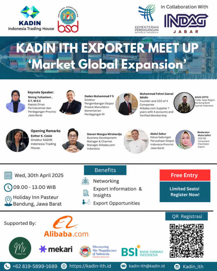 KADIN Indonesia Trading House Perdana Gelar Exporter Meet Up 2025 : Market Global Expansion di Bandung, Jawa Barat. Foto : viralsumsel.com