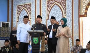 Gubernur Herman Deru Resmikan Masjid Jami Cahaya Ar-Rohman Lebak Budi Lahat: Jadikan Masjid Pusat Kegiatan Sosial Keagamaan. Foto : viralsumsel.com /win