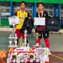 Dua Pemain Andalan SSB PSS Antar SDN 113 Palembang Juara Turnamen Futsal Antar SD se-Kota. Foto : viralsumsel.com